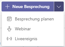 Screenshot Besprechung planen Microsoft Teams