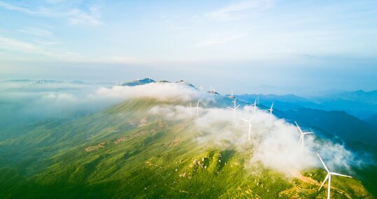 Wind power generation on the mountain
