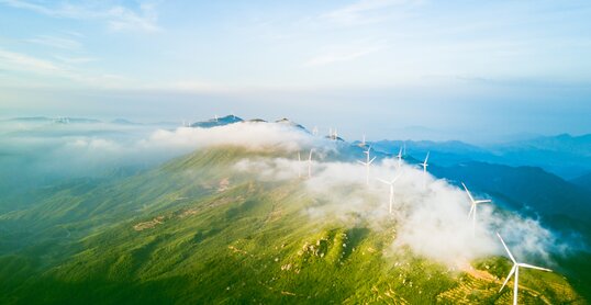 Wind power generation on the mountain