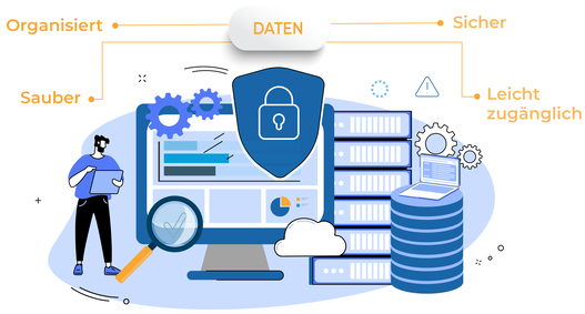 Graphic illustrating database systems